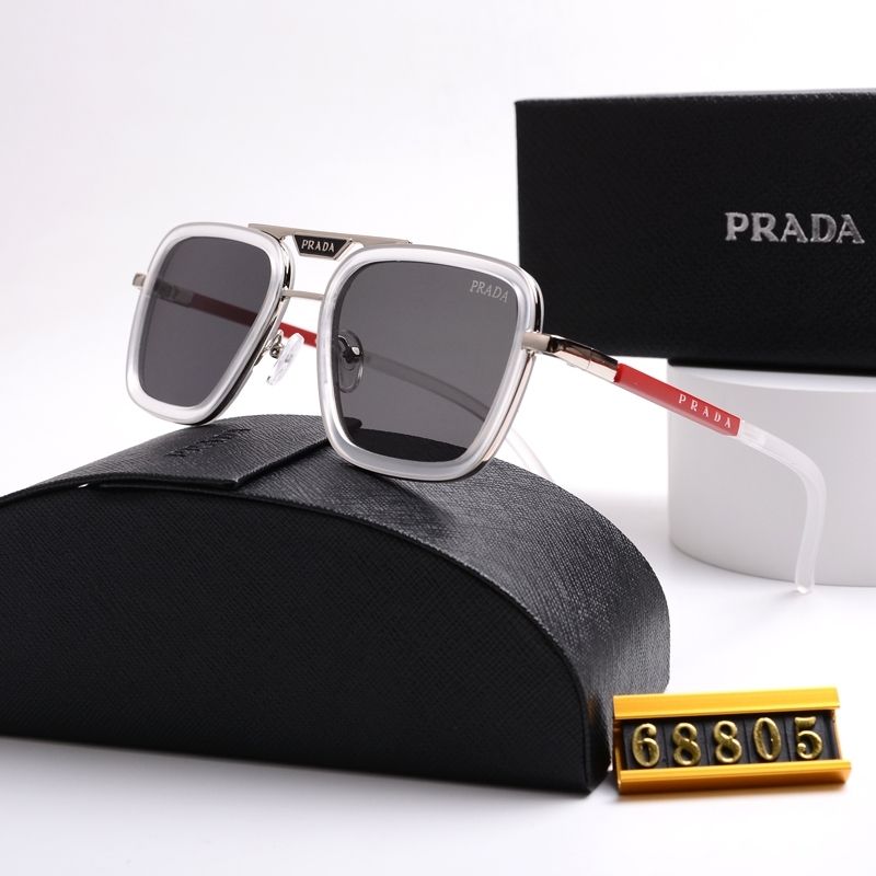 Unisex Double Bridge Metal Square Sunglasses 68805s-sss