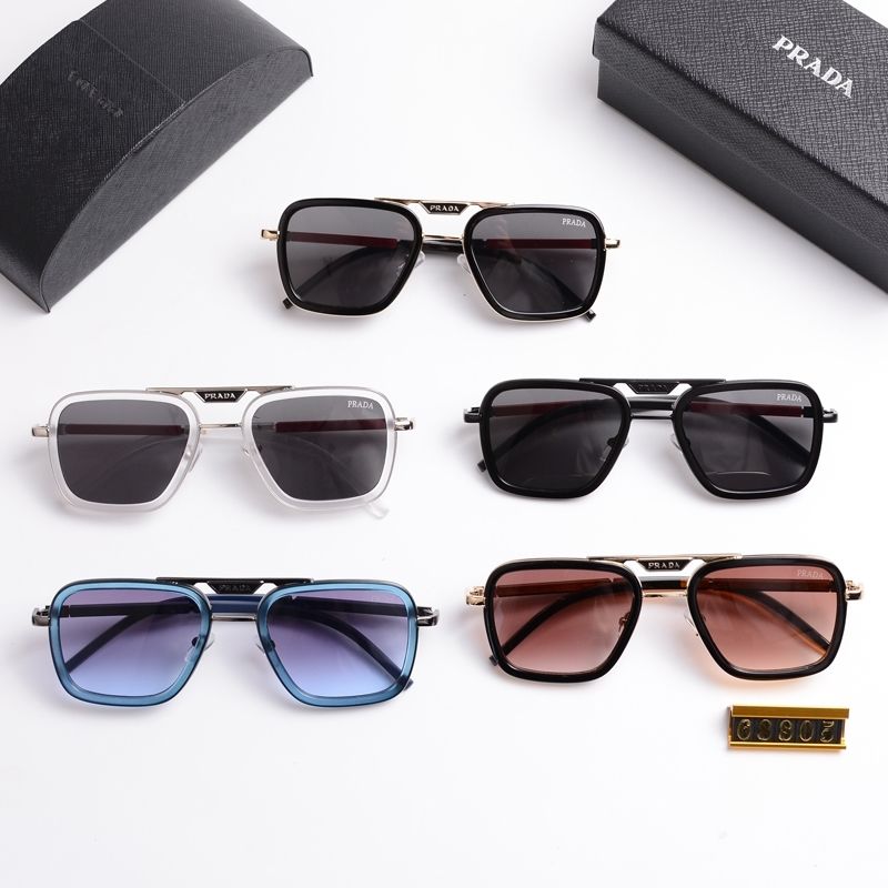 Unisex Double Bridge Metal Square Sunglasses 68805s-sss