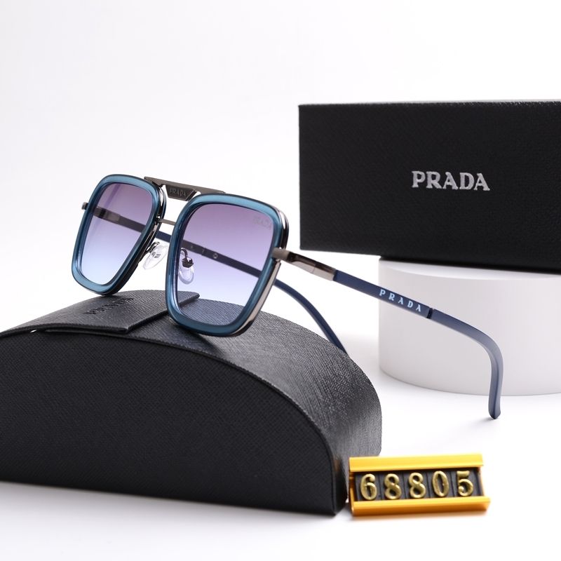 Unisex Double Bridge Metal Square Sunglasses 68805s-sss