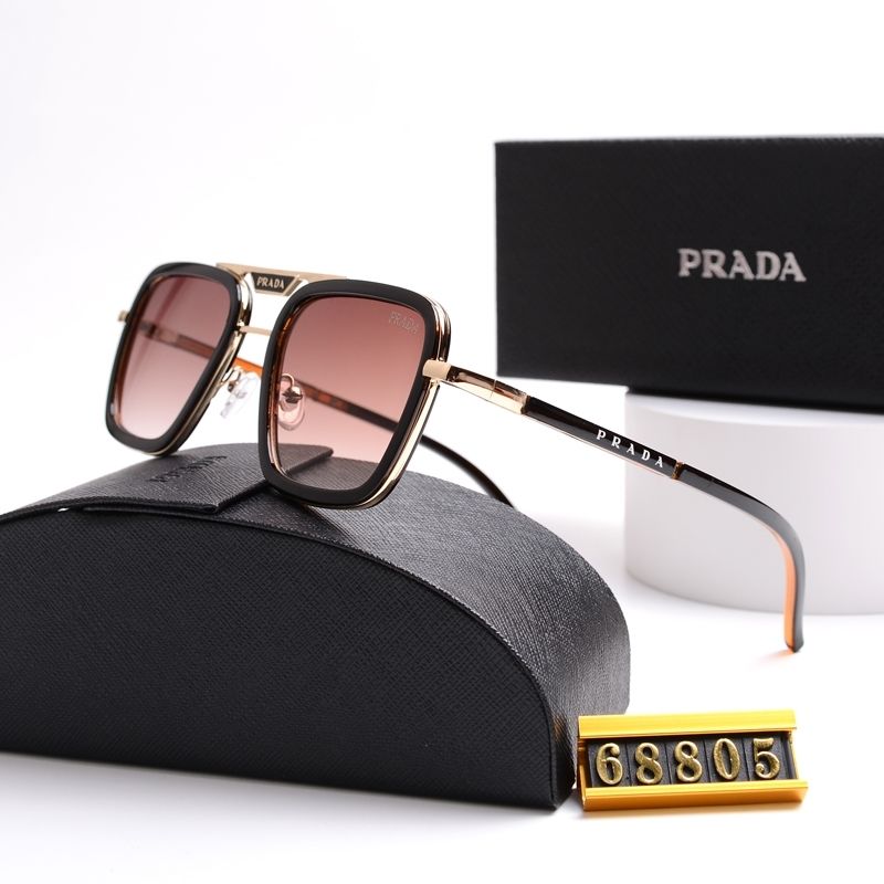 Unisex Double Bridge Metal Square Sunglasses 68805s-sss