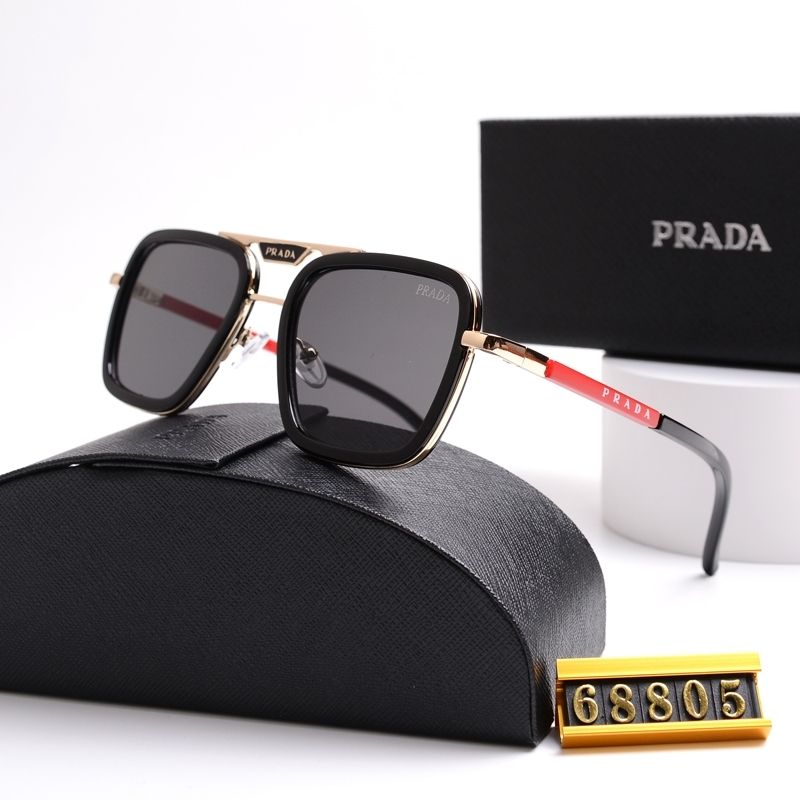 Unisex Double Bridge Metal Square Sunglasses 68805s-sss