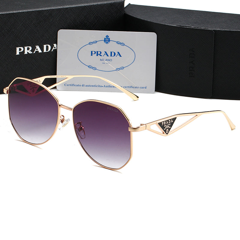 Unisex Triangle Logo Metal Sunglassess-sss