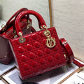 medium lady 24 dark red patent calfskin