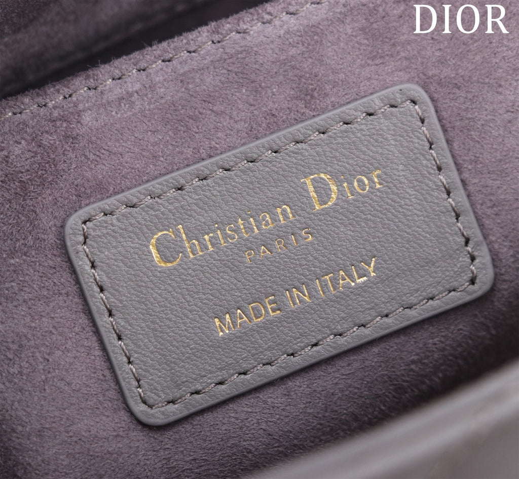 medium lady d-joy 26 grey lambskin