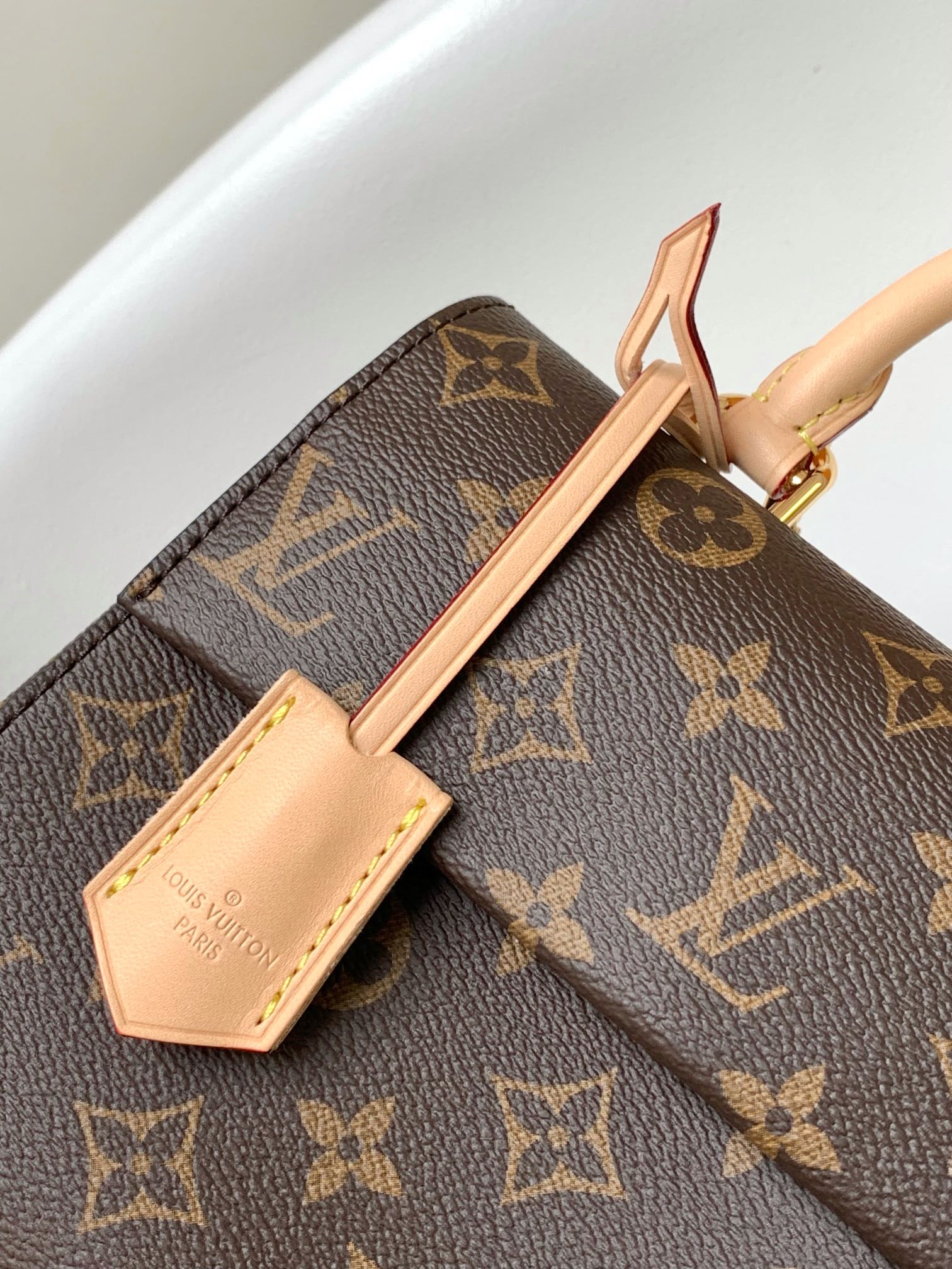 LV Cluny Mini Bag Brown Monogram Canvas Beige Cowhide 268762
