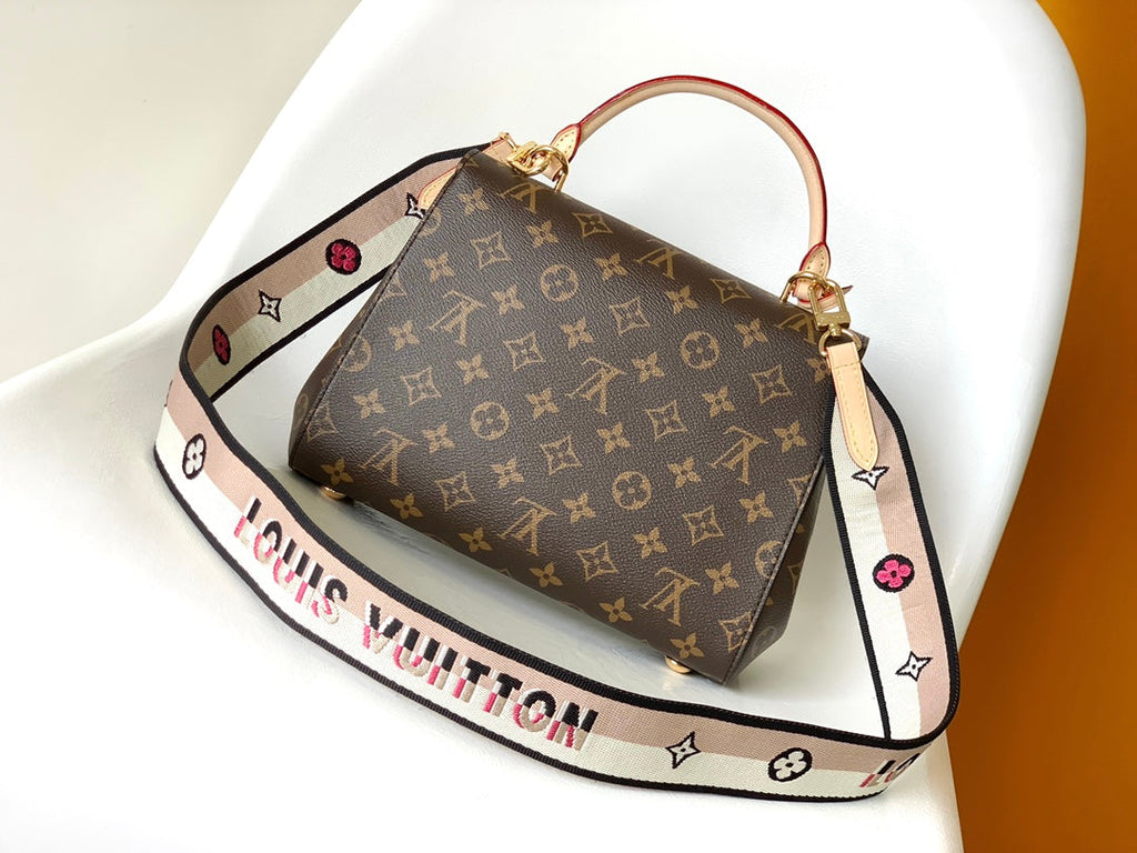 LV Cluny BB Bag Brown Monogram Canvas Beige Cowhide 268760