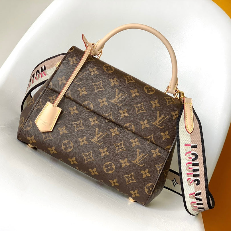LV Cluny BB Bag Brown Monogram Canvas Beige Cowhide 268760