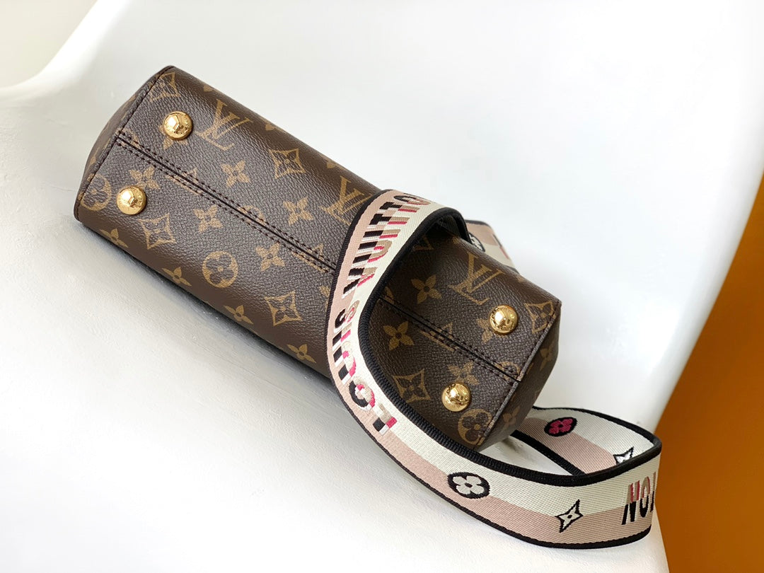 LV Cluny BB Bag Brown Monogram Canvas Beige Cowhide 268760
