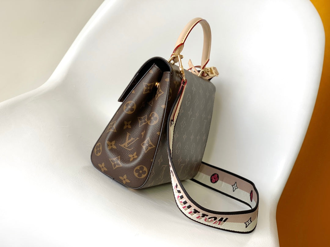 LV Cluny BB Bag Brown Monogram Canvas Beige Cowhide 268760