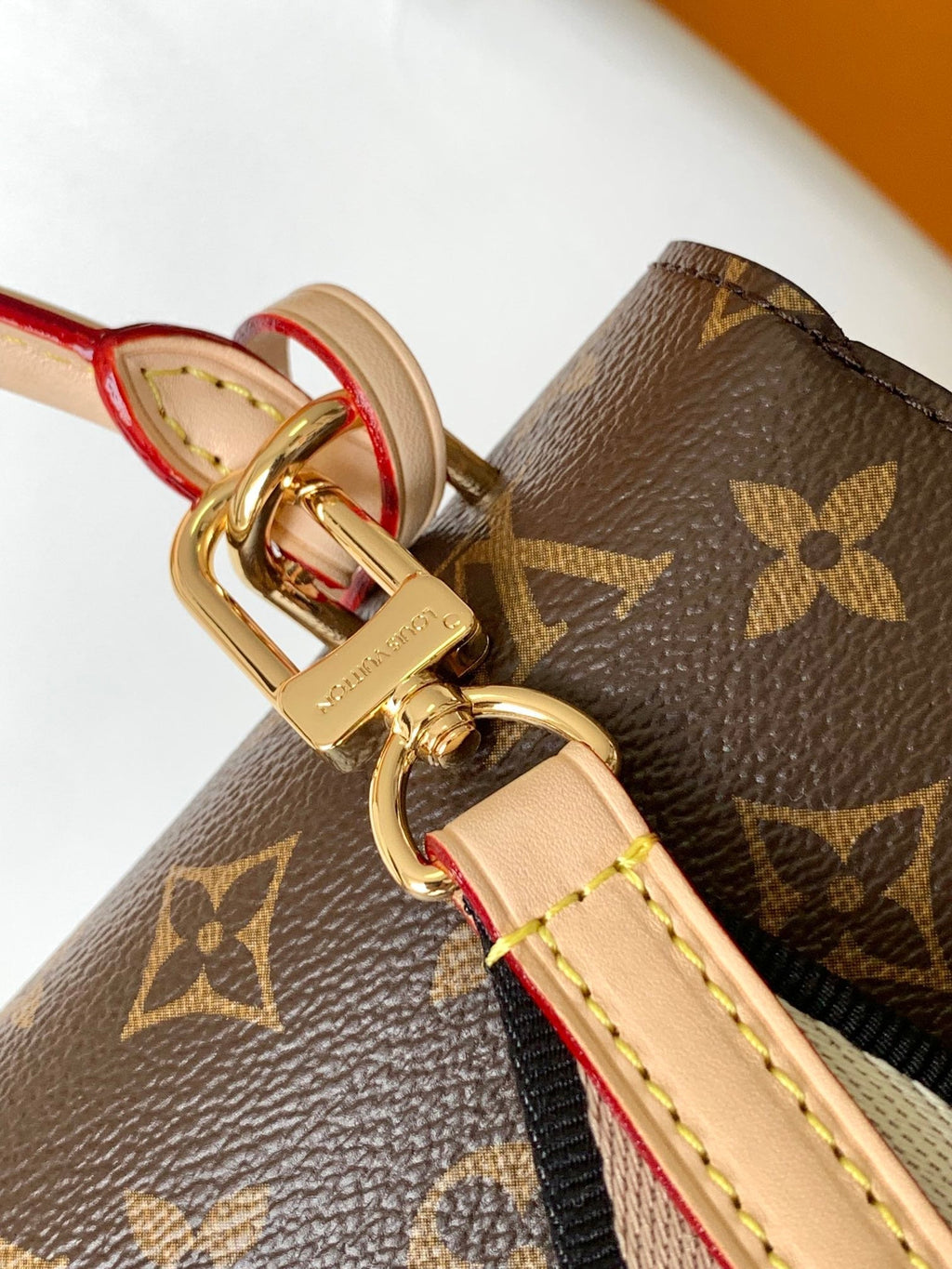 LV Cluny BB Bag Brown Monogram Canvas Beige Cowhide 268760