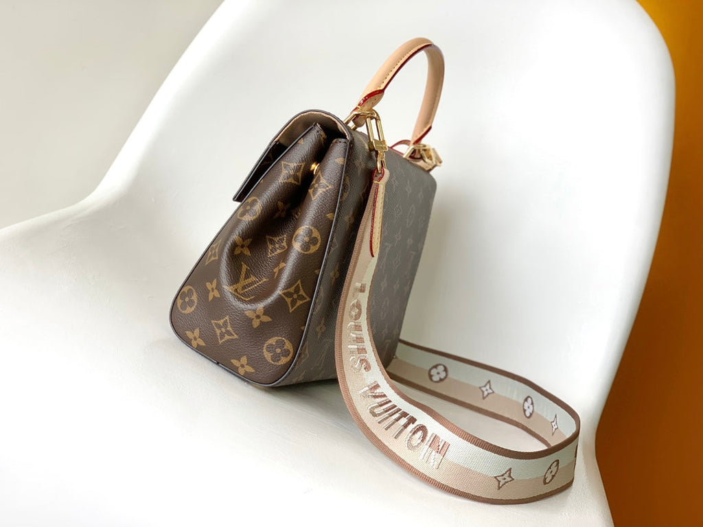 LV Cluny BB Bag Brown Monogram Canvas Beige Cowhide 268764