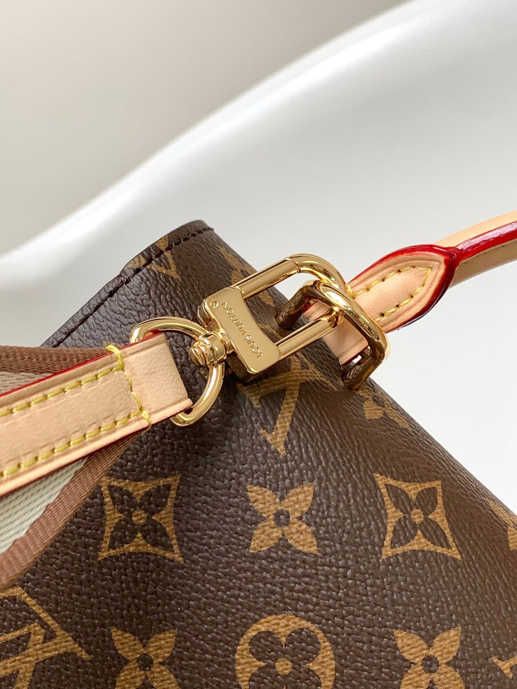 LV Cluny BB Bag Brown Monogram Canvas Beige Cowhide 268764