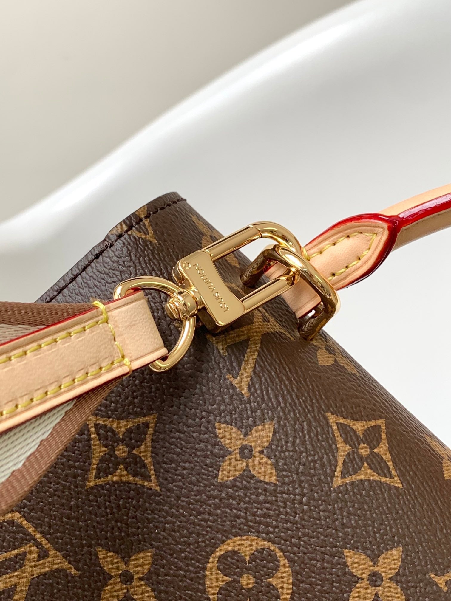 LV Cluny BB Bag Brown Monogram Canvas Beige Cowhide 268764
