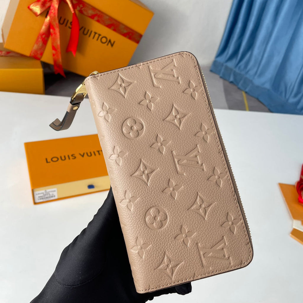LV M60571 Zippy Wallet Tourterelle Monogram Empreinte Leather 221620