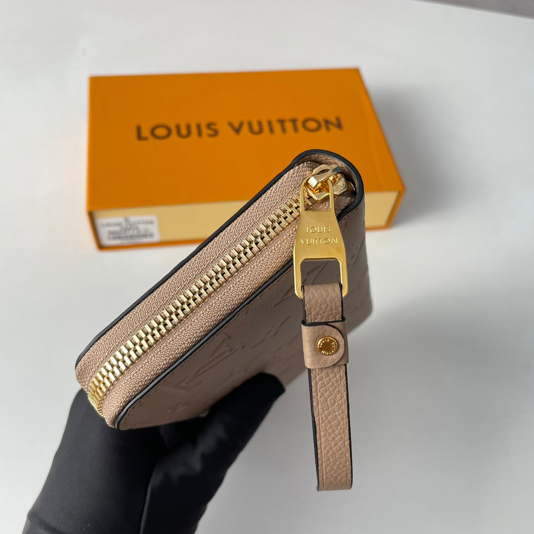 LV M60571 Zippy Wallet Tourterelle Monogram Empreinte Leather 221620