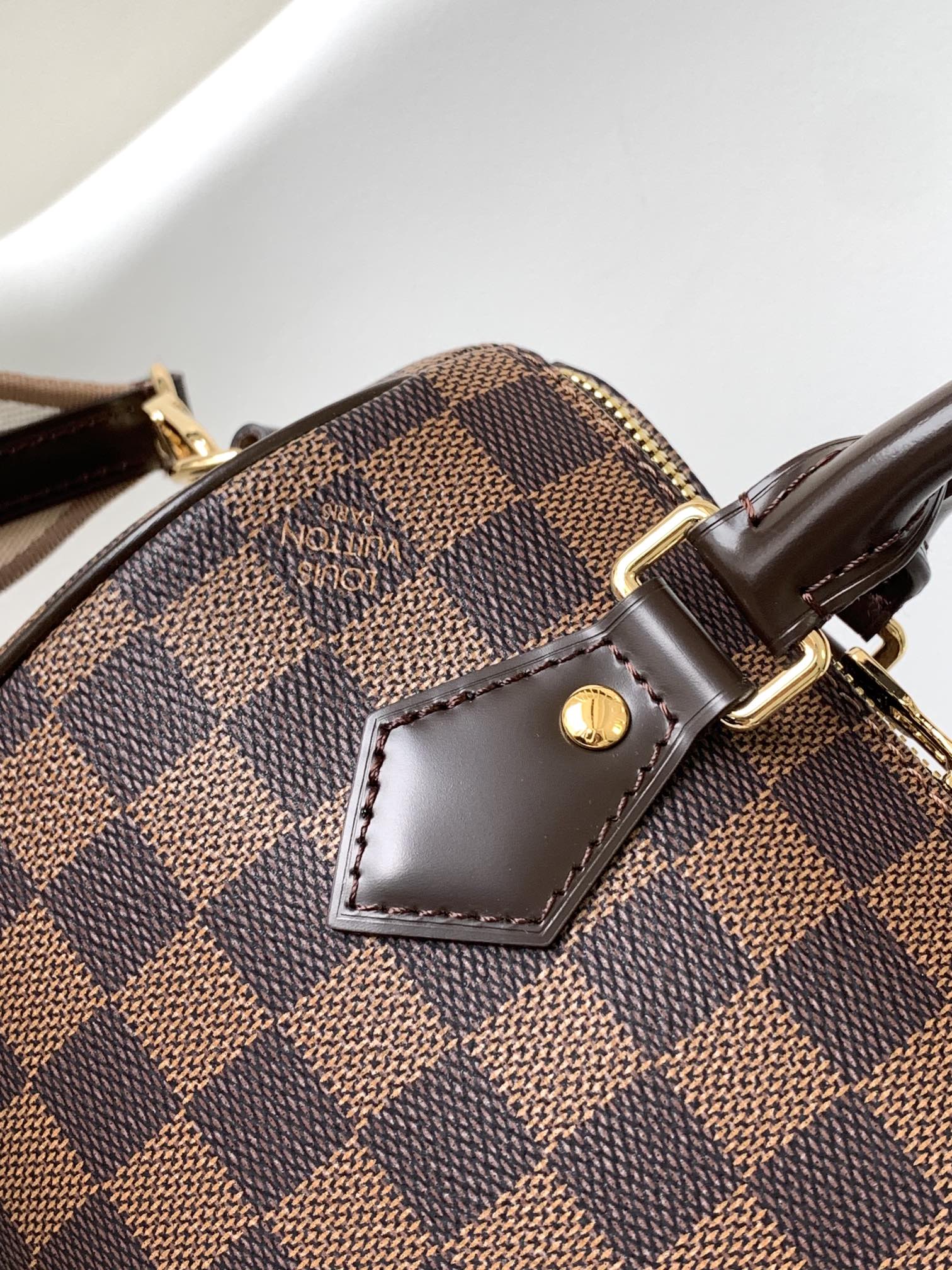 LV Speedy Bandoulière 20cm Brown Damier Ebene Canvas GHW