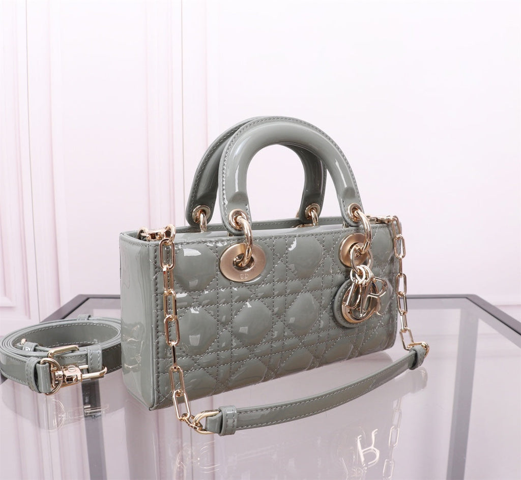 SMALL LADY D-JOY 22 ROCK GRAY LAMBSKIN