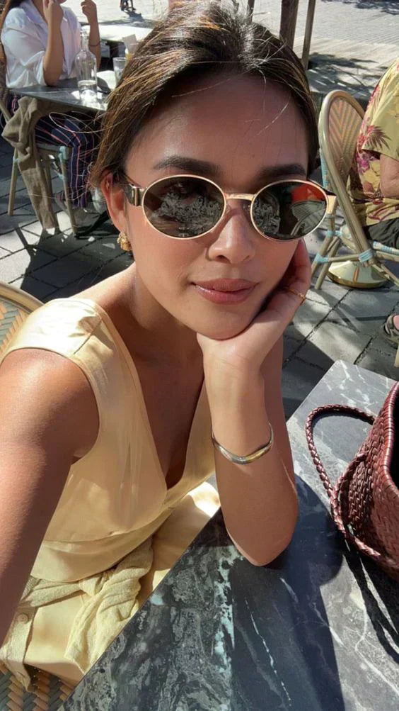 Oval-frametone METAL SUNGLASSESs-sss