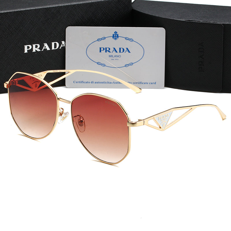 Unisex Triangle Logo Metal Sunglassess-sss