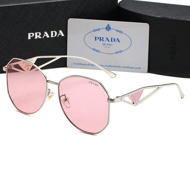 Unisex Triangle Logo Metal Sunglassess-sss