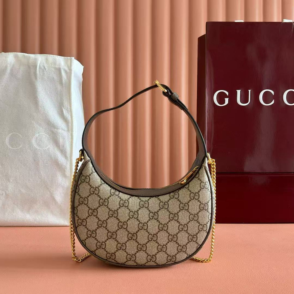 Gucci Ophidia 20cm Bag Ebony mix Beige Canvas Leather