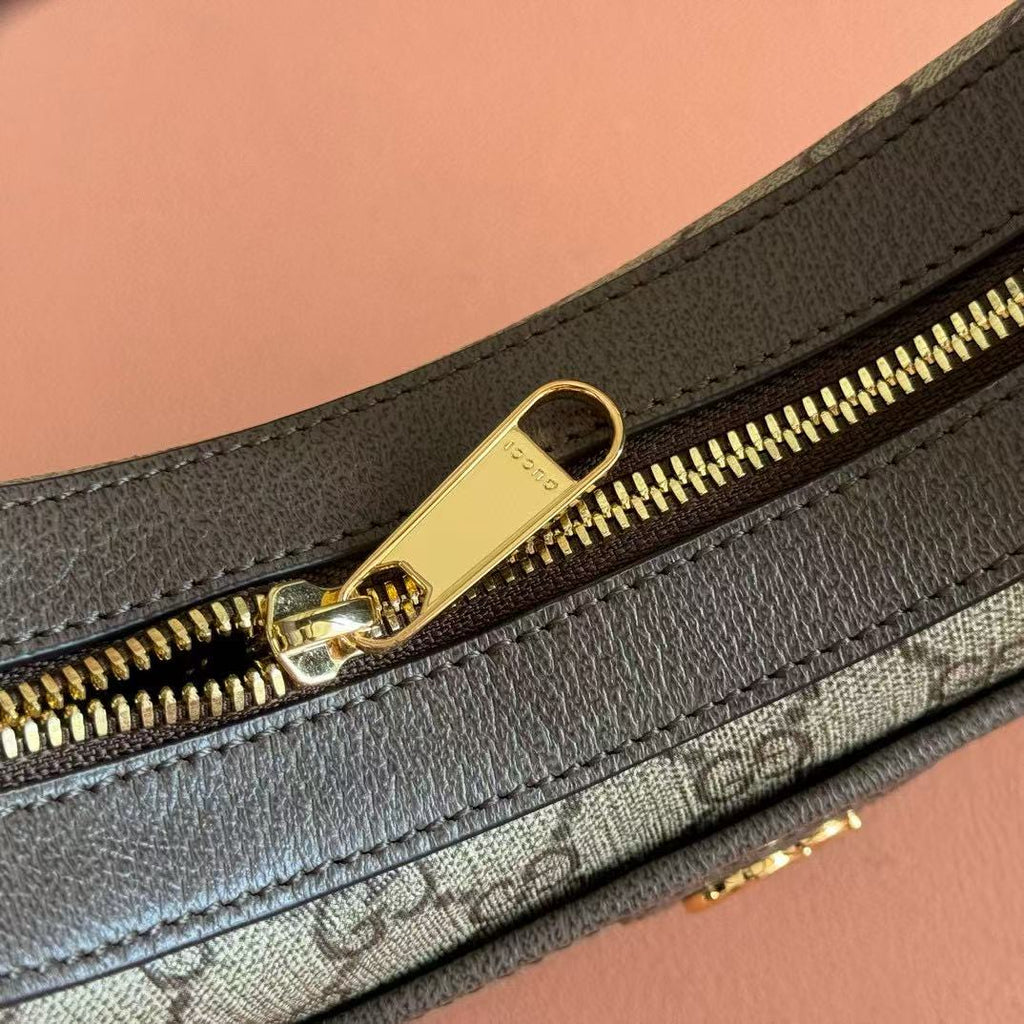 Gucci Ophidia 20cm Bag Ebony mix Beige Canvas Leather