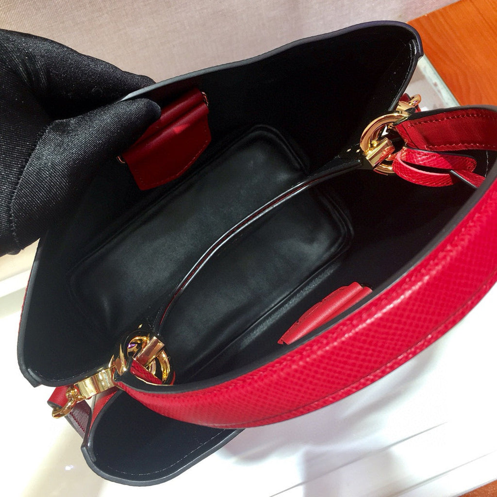 Prada Medium Cuir Panier Bag Red Saffiano leather