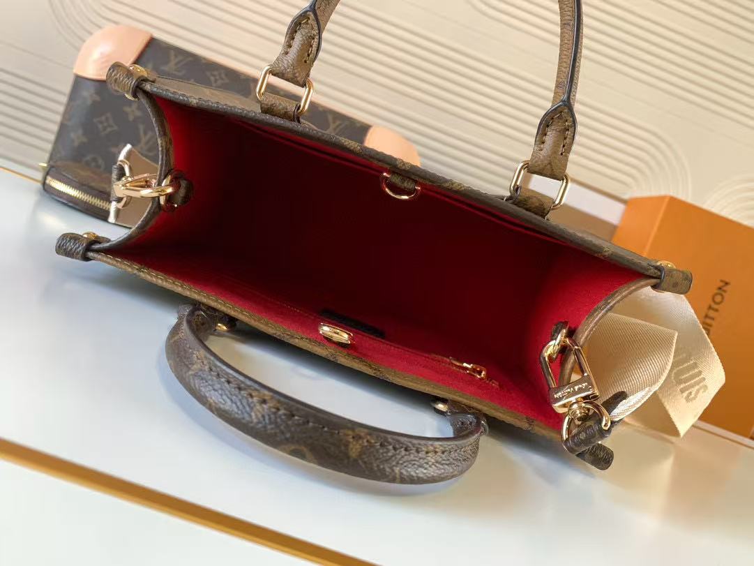LV OnTheGo PM Brown Monogram and Monogram Reverse Coated Canvas