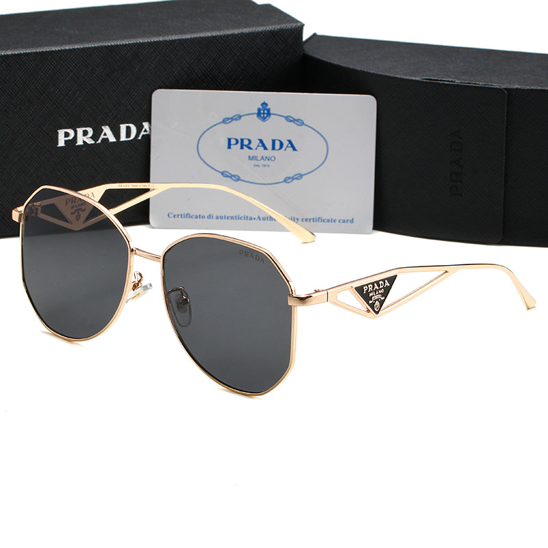 Unisex Triangle Logo Metal Sunglassess-sss