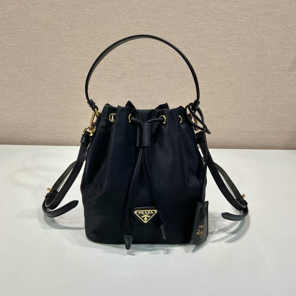 PRA bucket bag 19 black nylon fabric