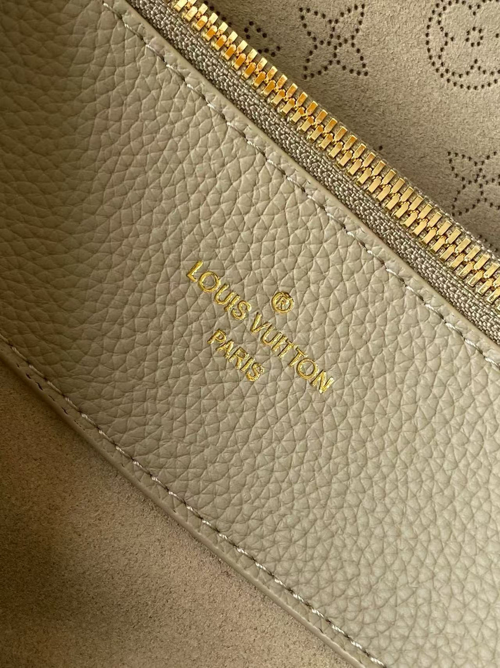 BELLA TOTE 32 IN ROSEMARY PERFORATED CALFSKIN GOLD HARDWARE