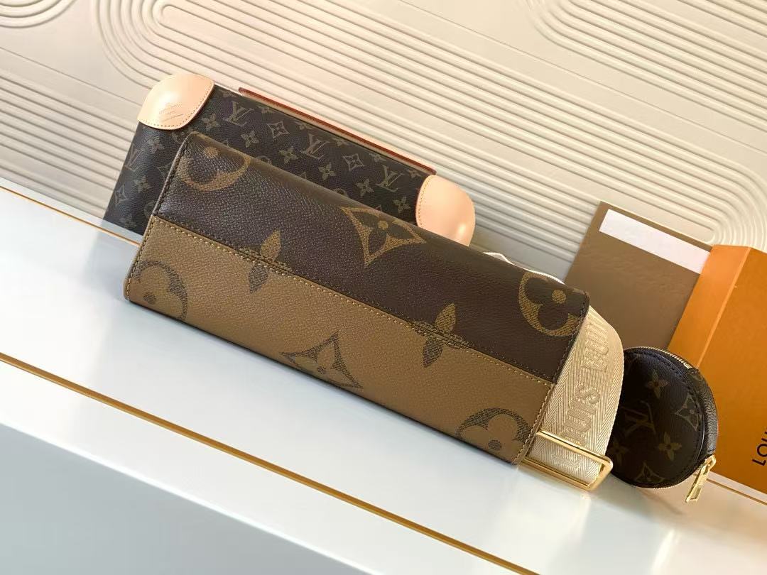 LV OnTheGo PM Brown Monogram and Monogram Reverse Coated Canvas