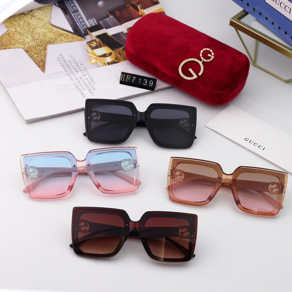 New Square Frame Environmentally Friendly PC Sunglasses 7139s-sss