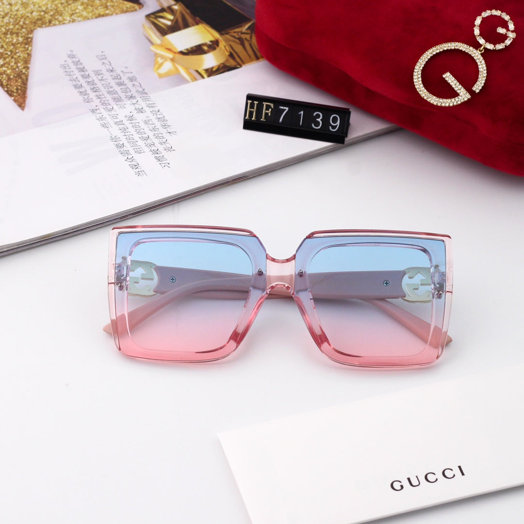 New Square Frame Environmentally Friendly PC Sunglasses 7139s-sss