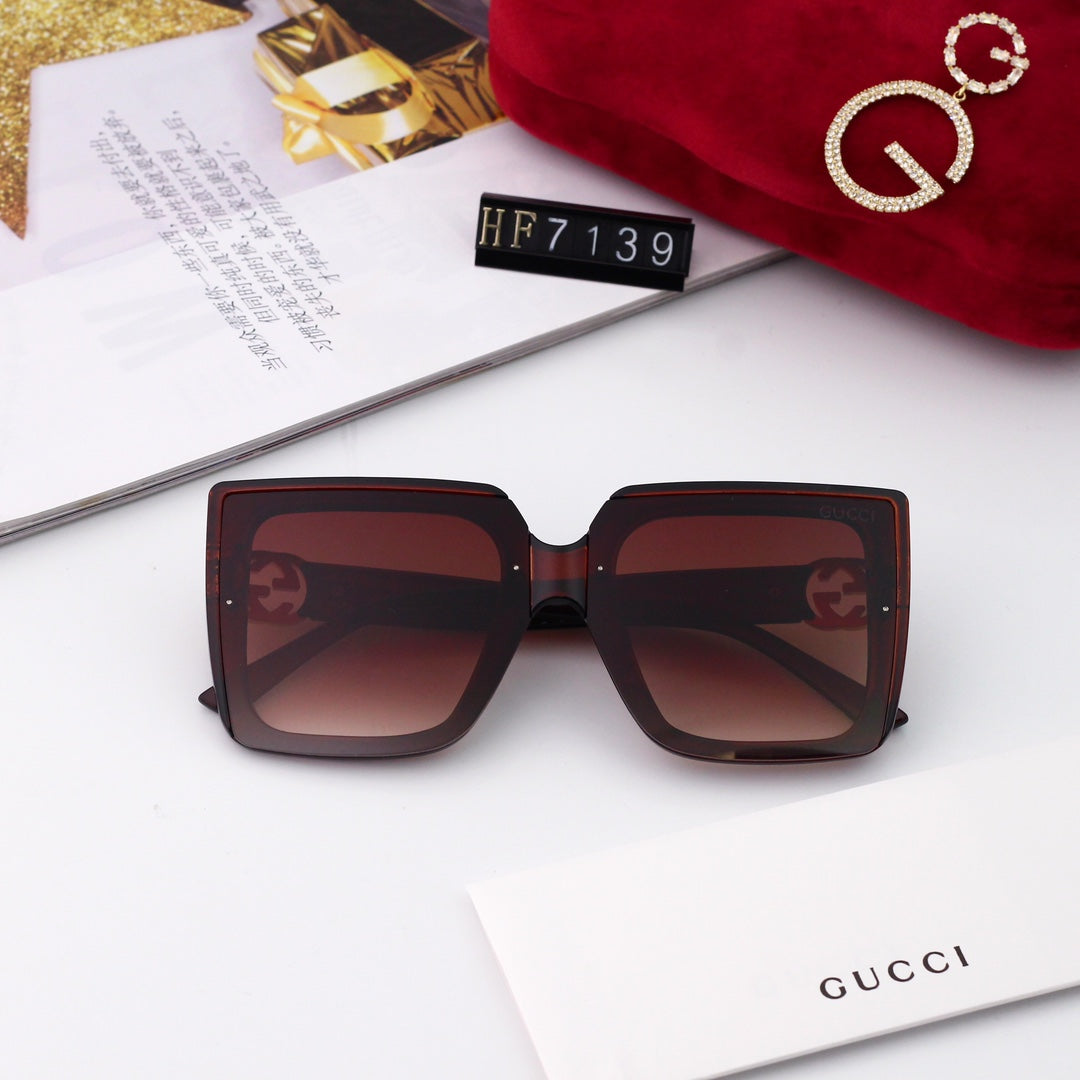 New Square Frame Environmentally Friendly PC Sunglasses 7139s-sss