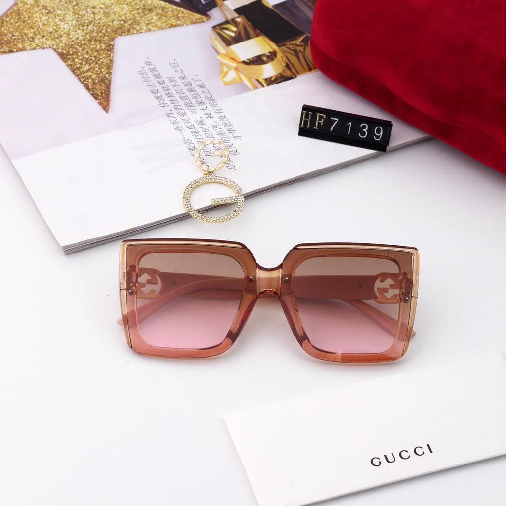 New Square Frame Environmentally Friendly PC Sunglasses 7139s-sss