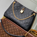 Anytime 34cm Tote Bag Black Gold Empreinte leather 251564
