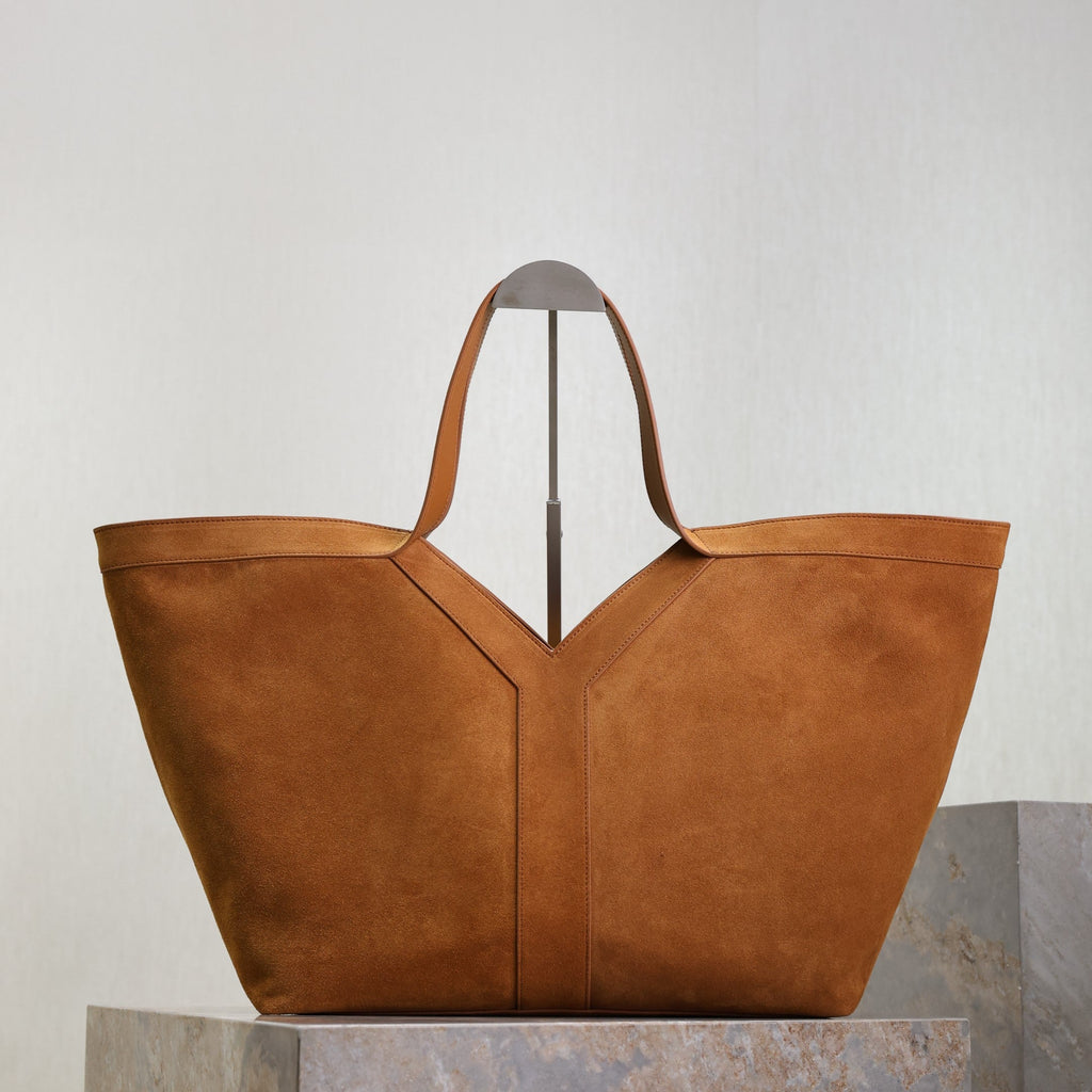 Prada Y Tote Bag Brown Suede