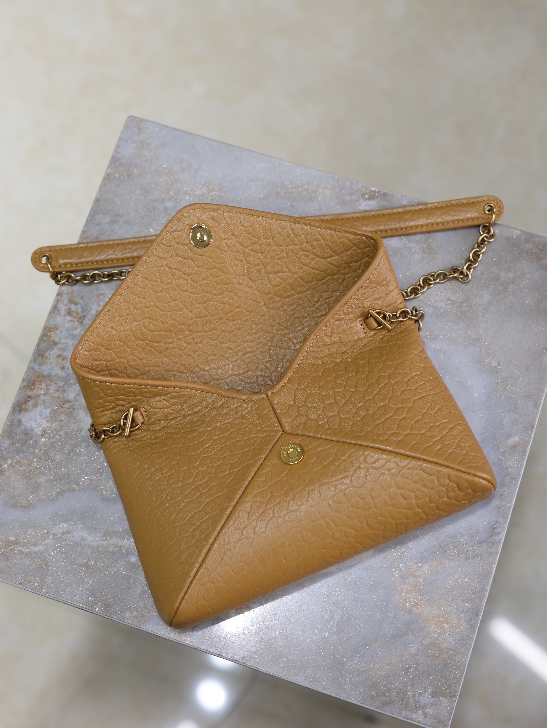 Prada Calypso Bag 19cm Light Brown Elephant Leather