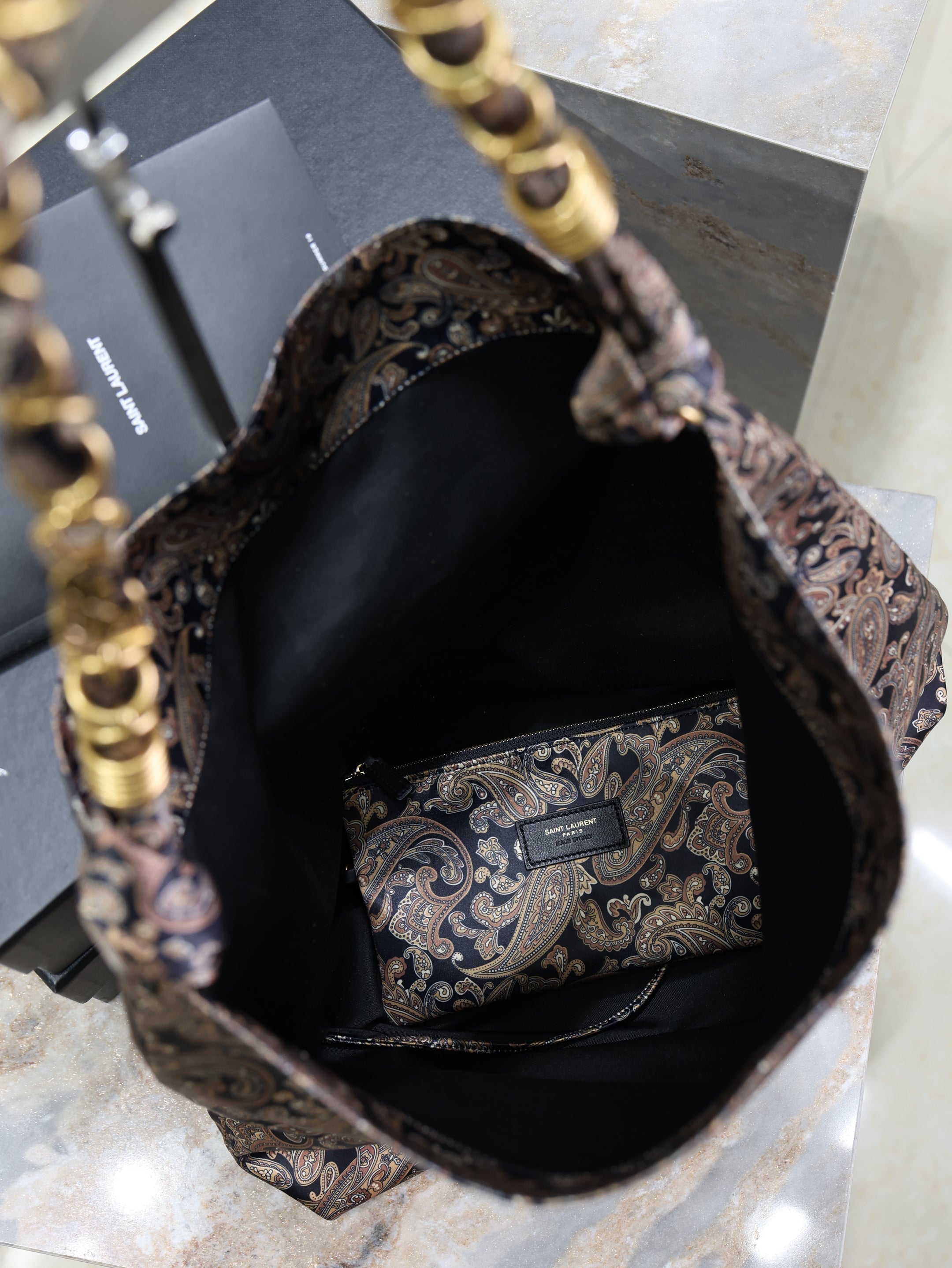 Prada AMALIA Tote Bag 40cm Jacquard Frabic GHW