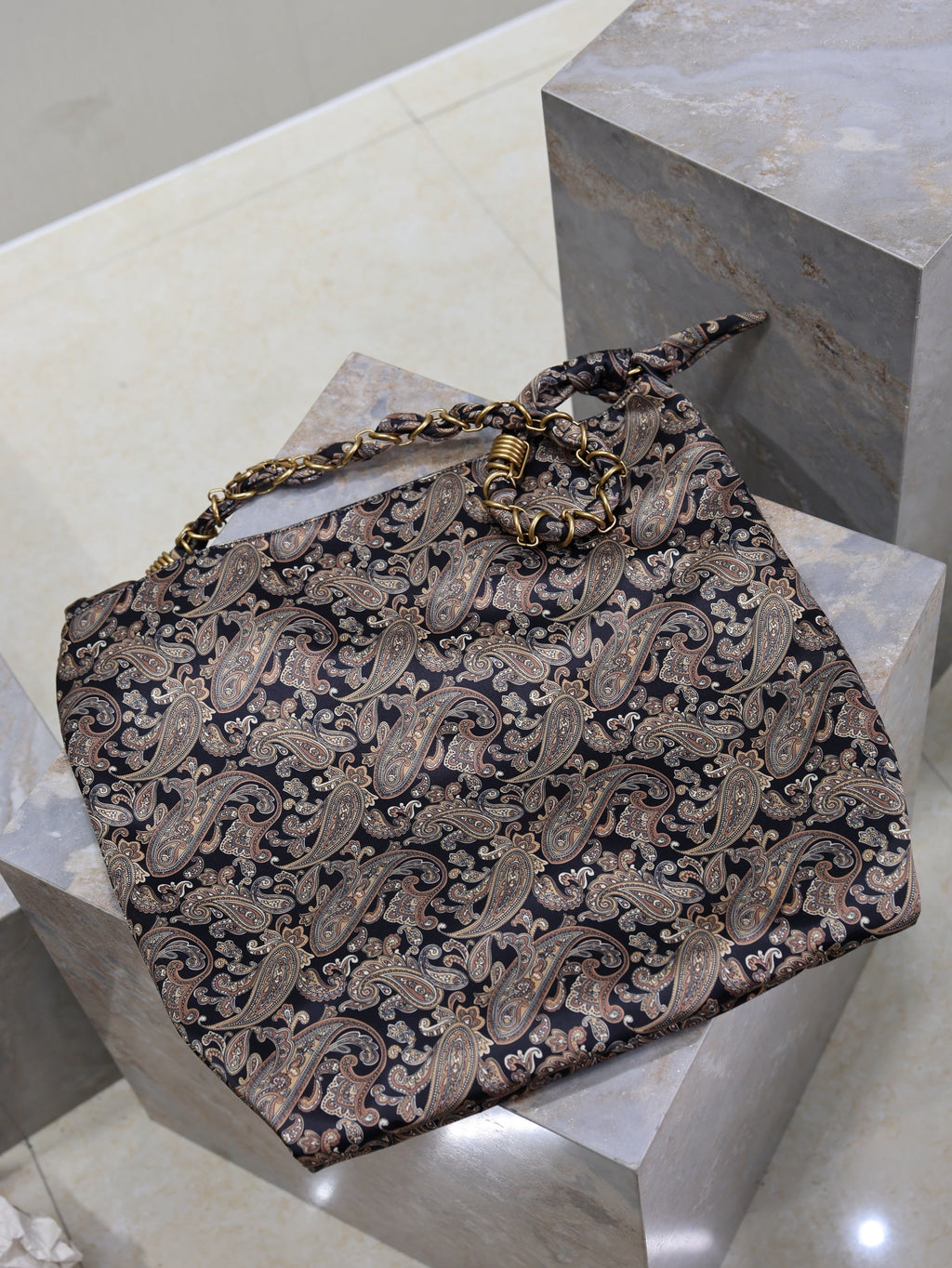 Prada AMALIA Tote Bag 40cm Jacquard Frabic GHW