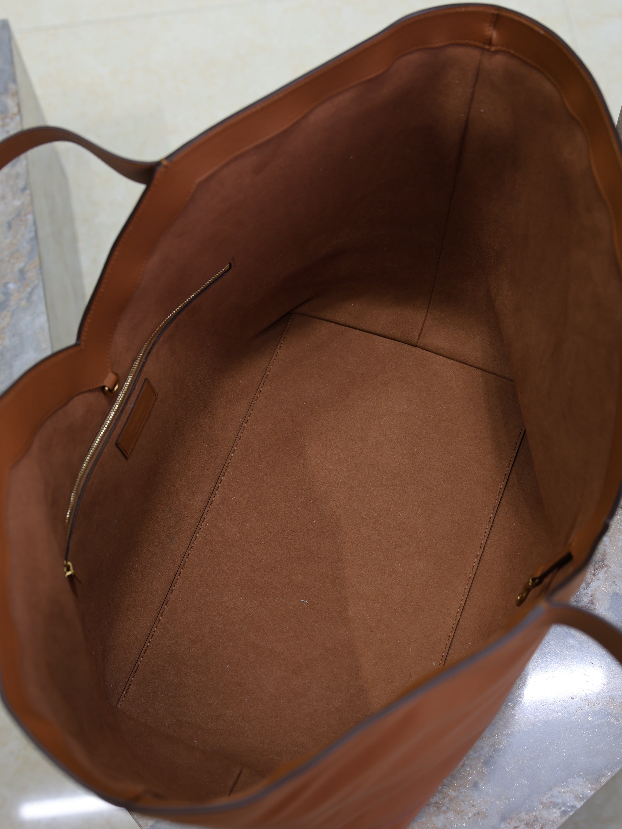 Prada Y Tote Bag Brown Cowhide