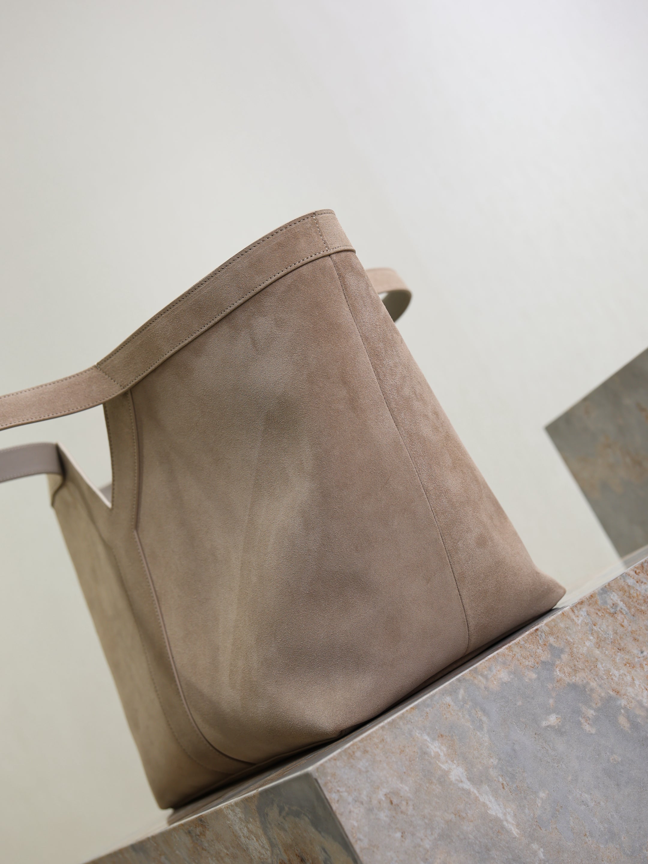 Prada Y Tote Bag Gray Suede