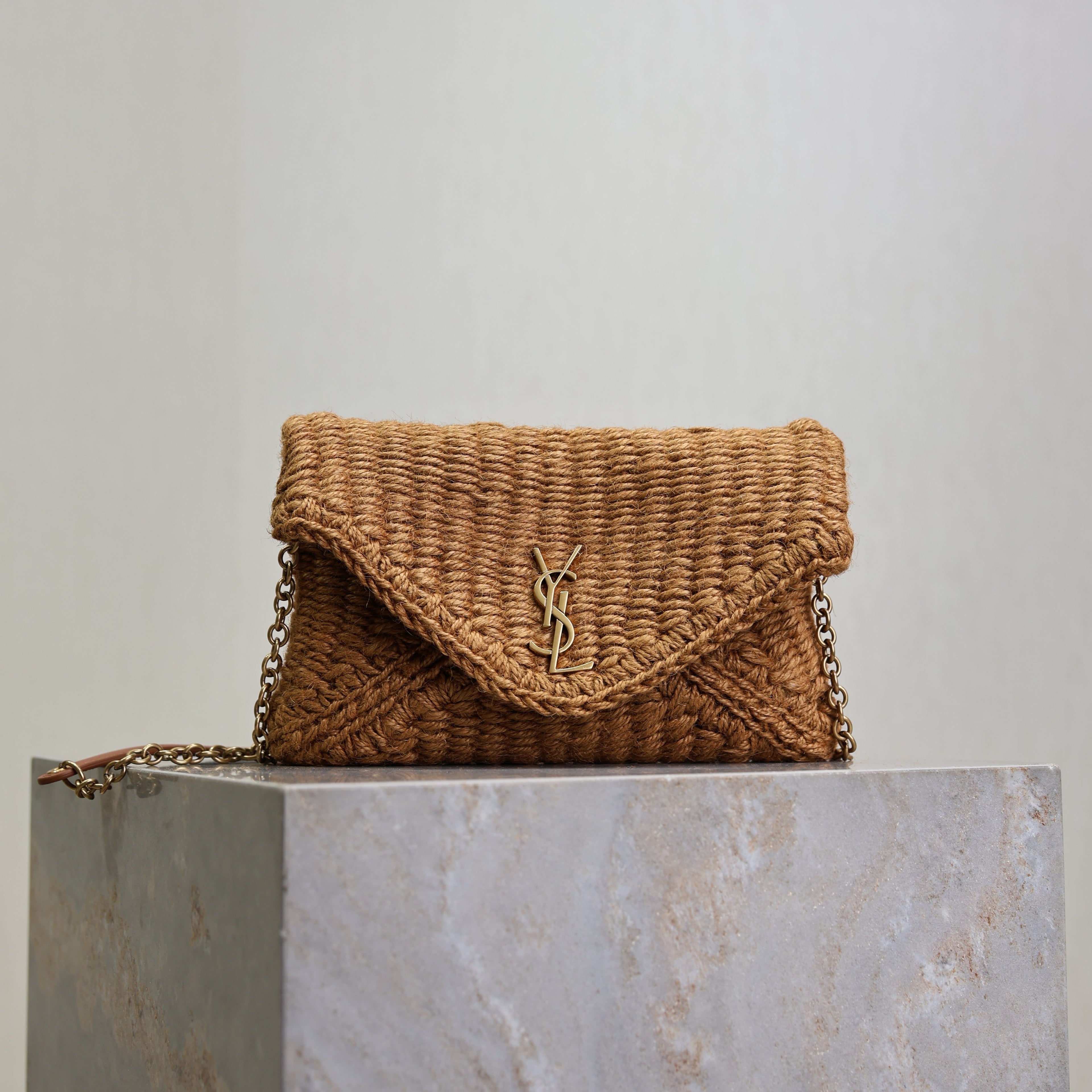 Prada Calypso Bag 19cm Brown Rope Woven Leather