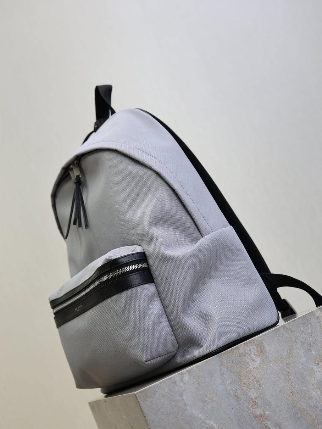 Prada City Backpacks Light Gray Cowhide Cotton