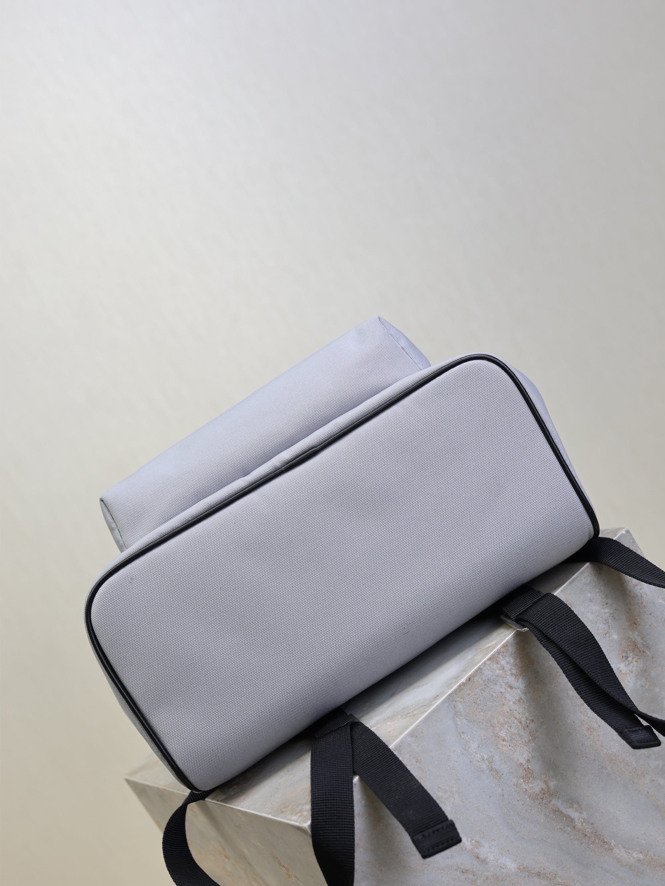 Prada City Backpacks Light Gray Cowhide Cotton