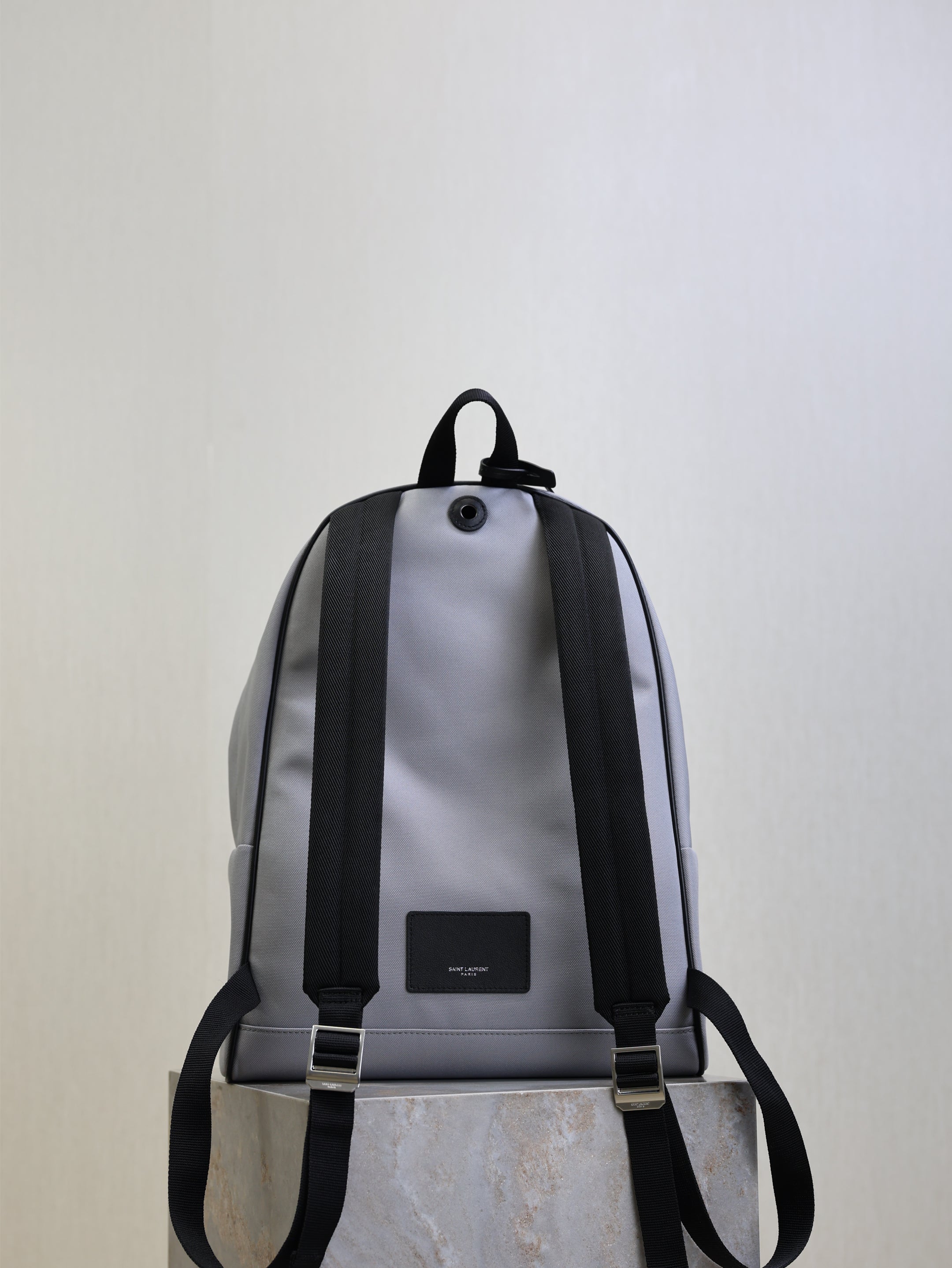 Prada City Backpacks Light Gray Cowhide Cotton