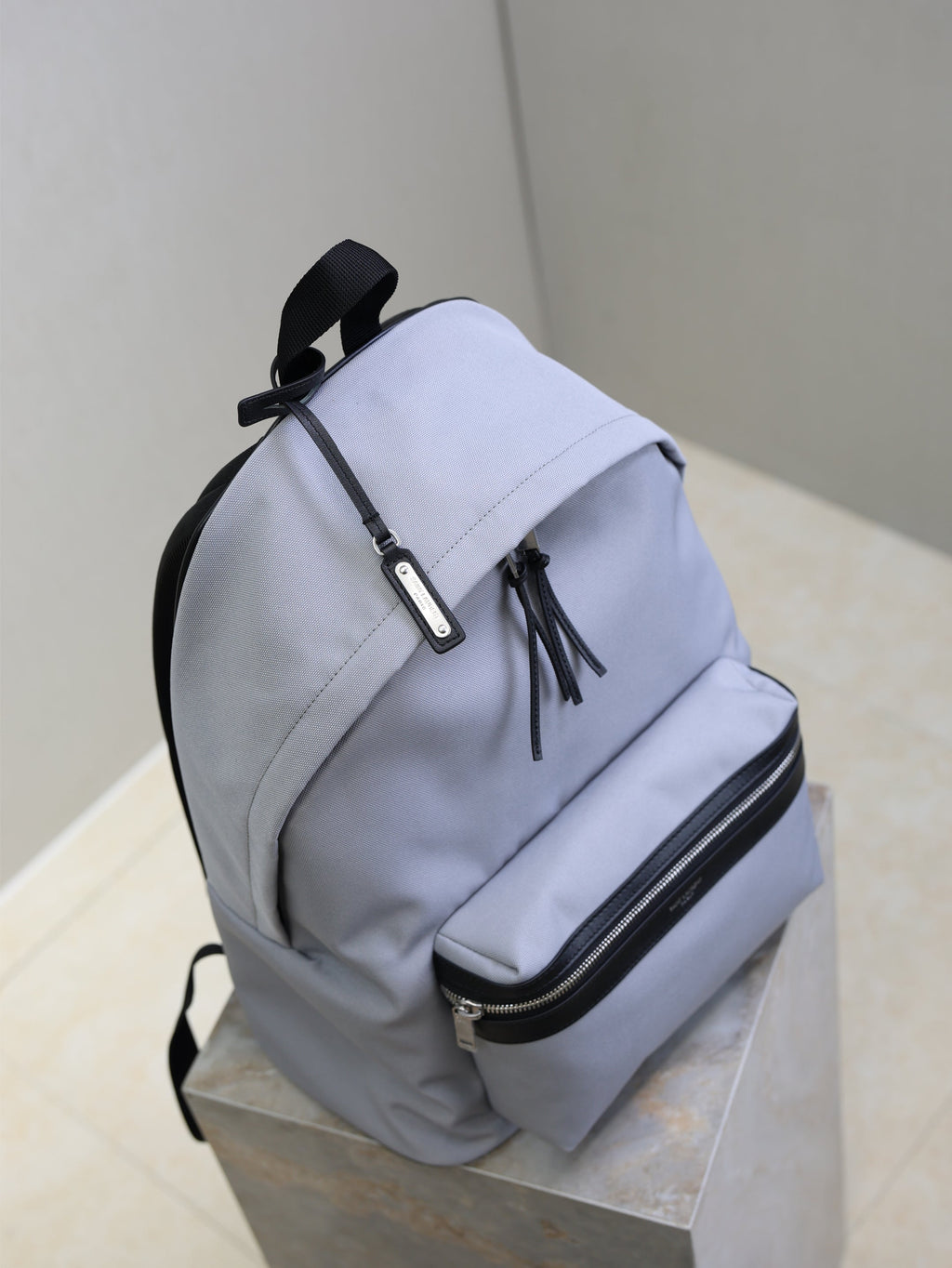 Prada City Backpacks Light Gray Cowhide Cotton