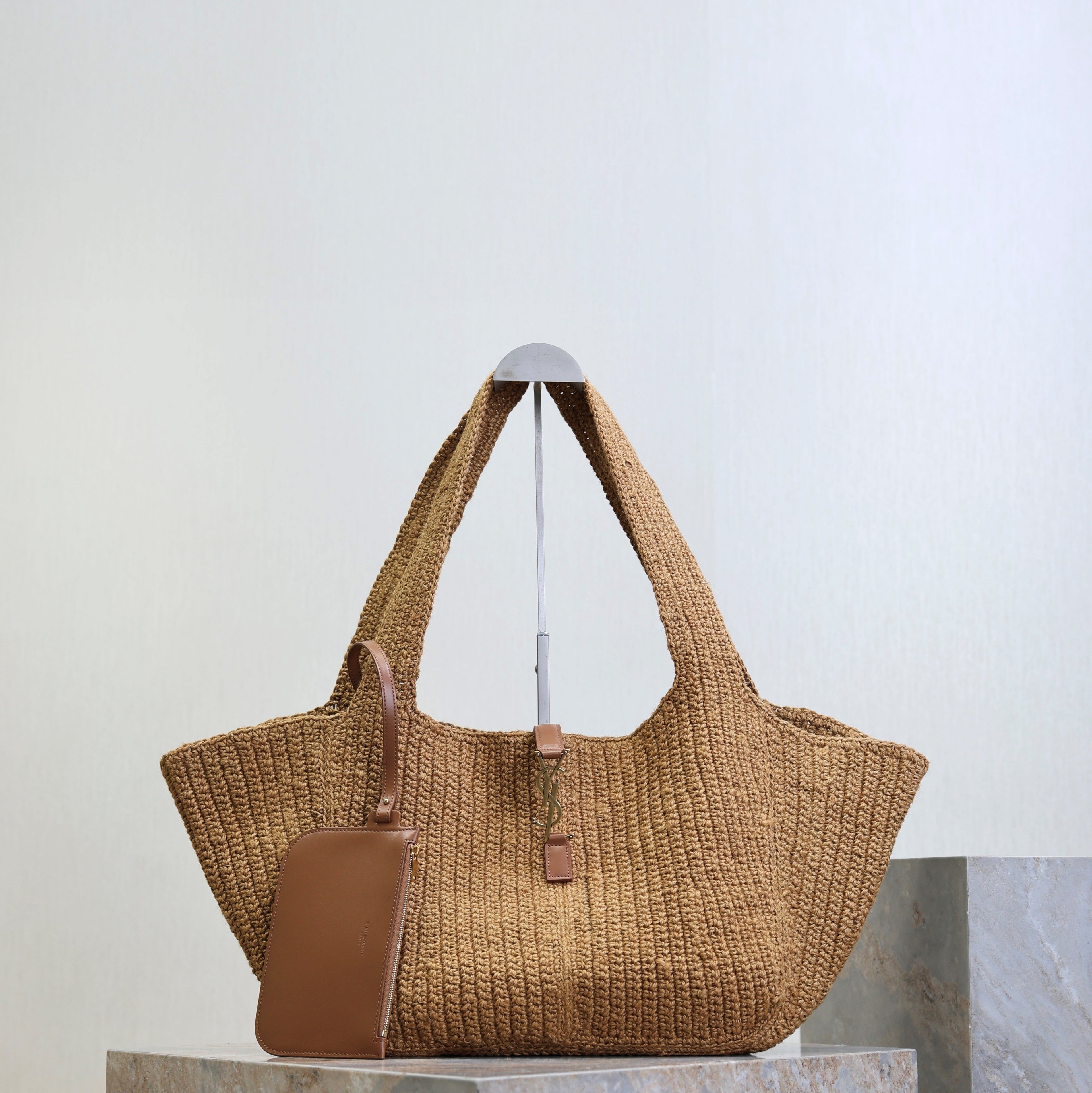 Prada Le 5 À 7 Bea 50cm Brown Rope Woven Leather