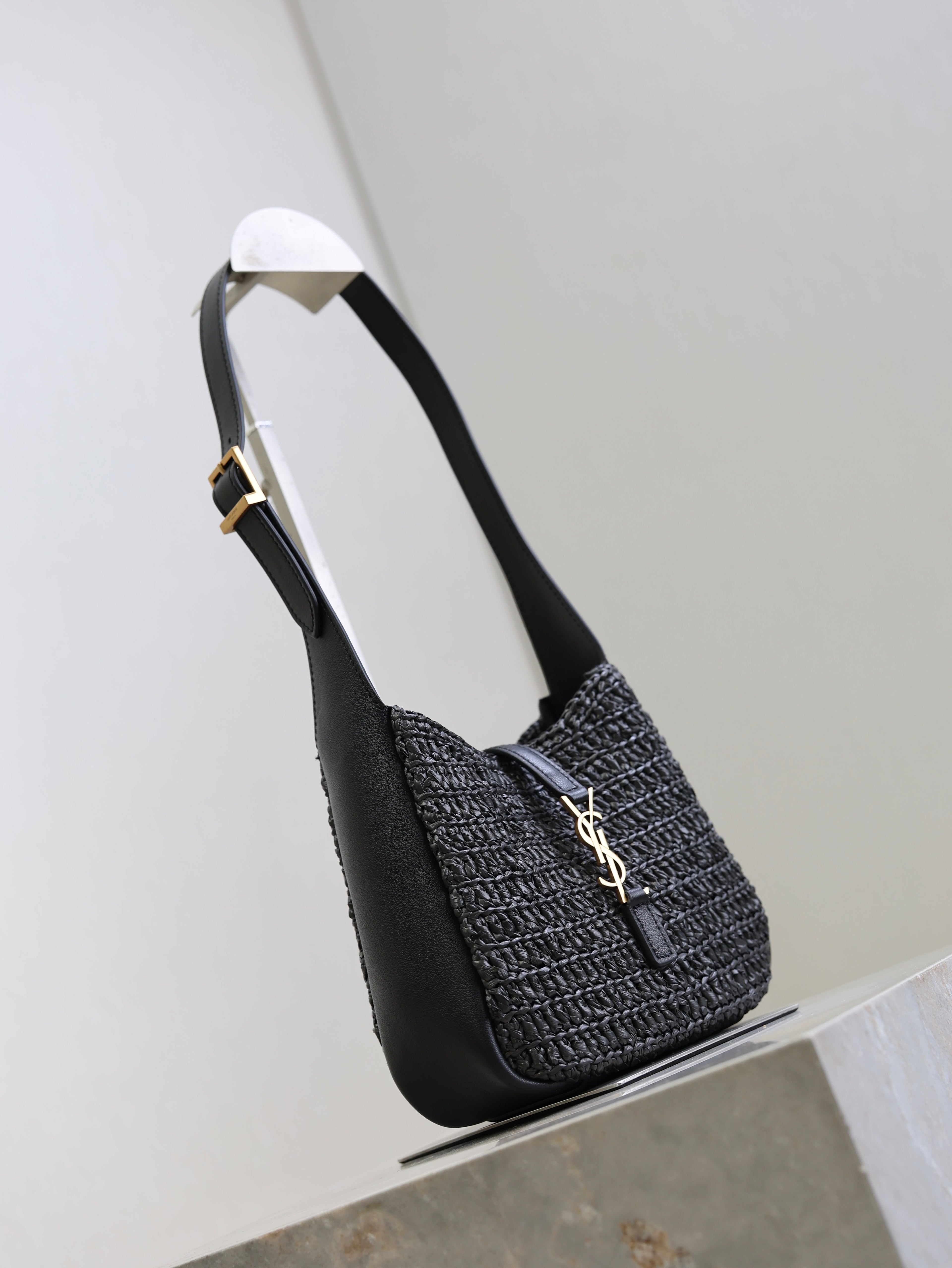 Prada LE 5A7 Mini 15cm Black Raffia Leather GHW
